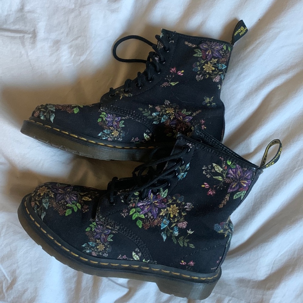 Floral pattern doc martens